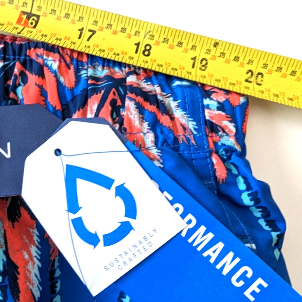 NAUTICA Men’s Performance Palm Tree Elastic Swim Trunk Shorts XXL NWT